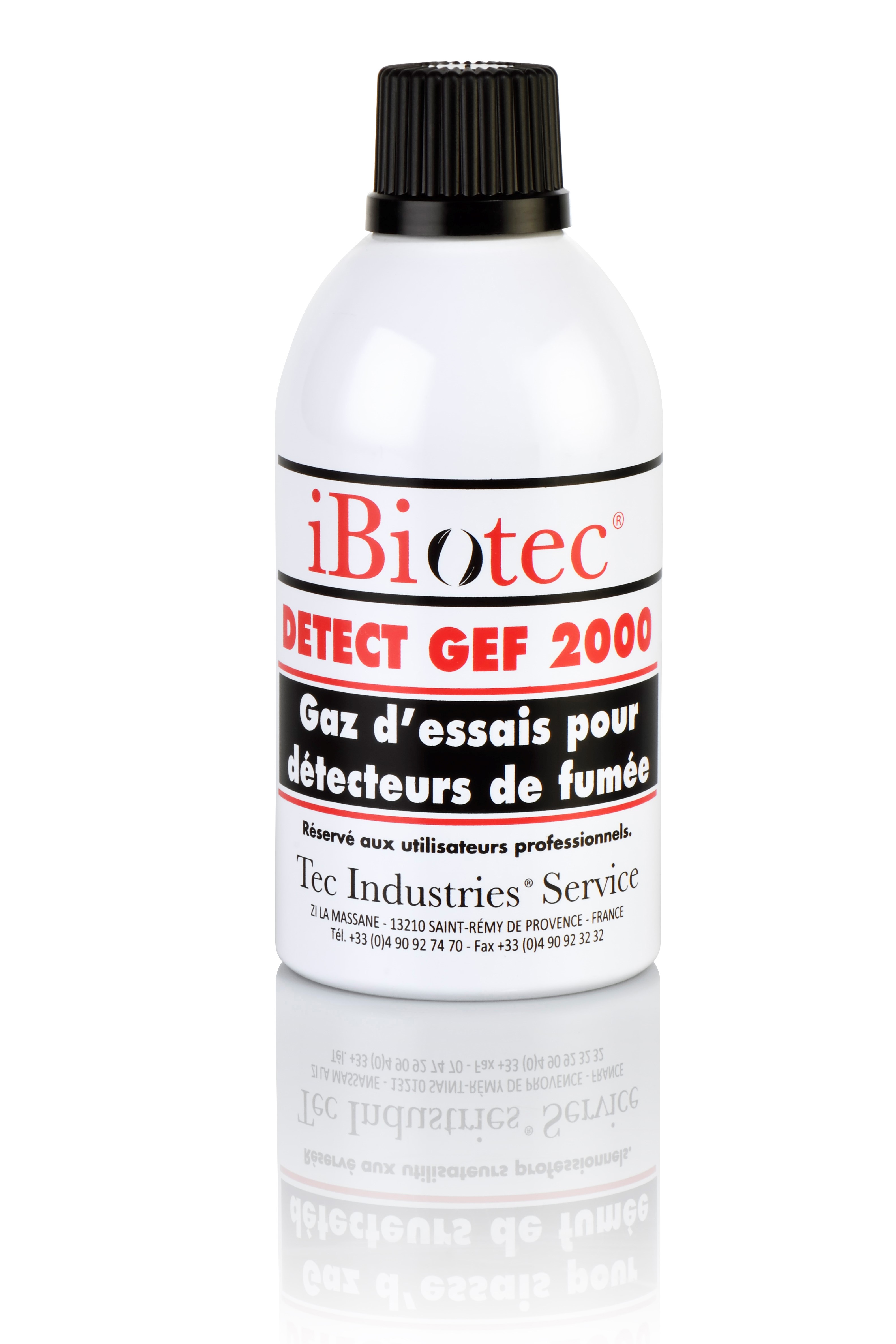 Gaz d’essai pour détecteurs de fumees, ininflammable, garanti sans gaz fluoré à effet de serre, temps de reponse 3 à 4 secondes. garanti sans HFC. Spray fumee. Gaz d’essai daaf. Gaz d’essai pour detecteurs de fumée. Aerosol test detecteur fumée. IBiotec DETECT GEF 2000. Aerosols techniques. Aerosols maintenance. Fournisseurs aérosols. Fabricants aérosols